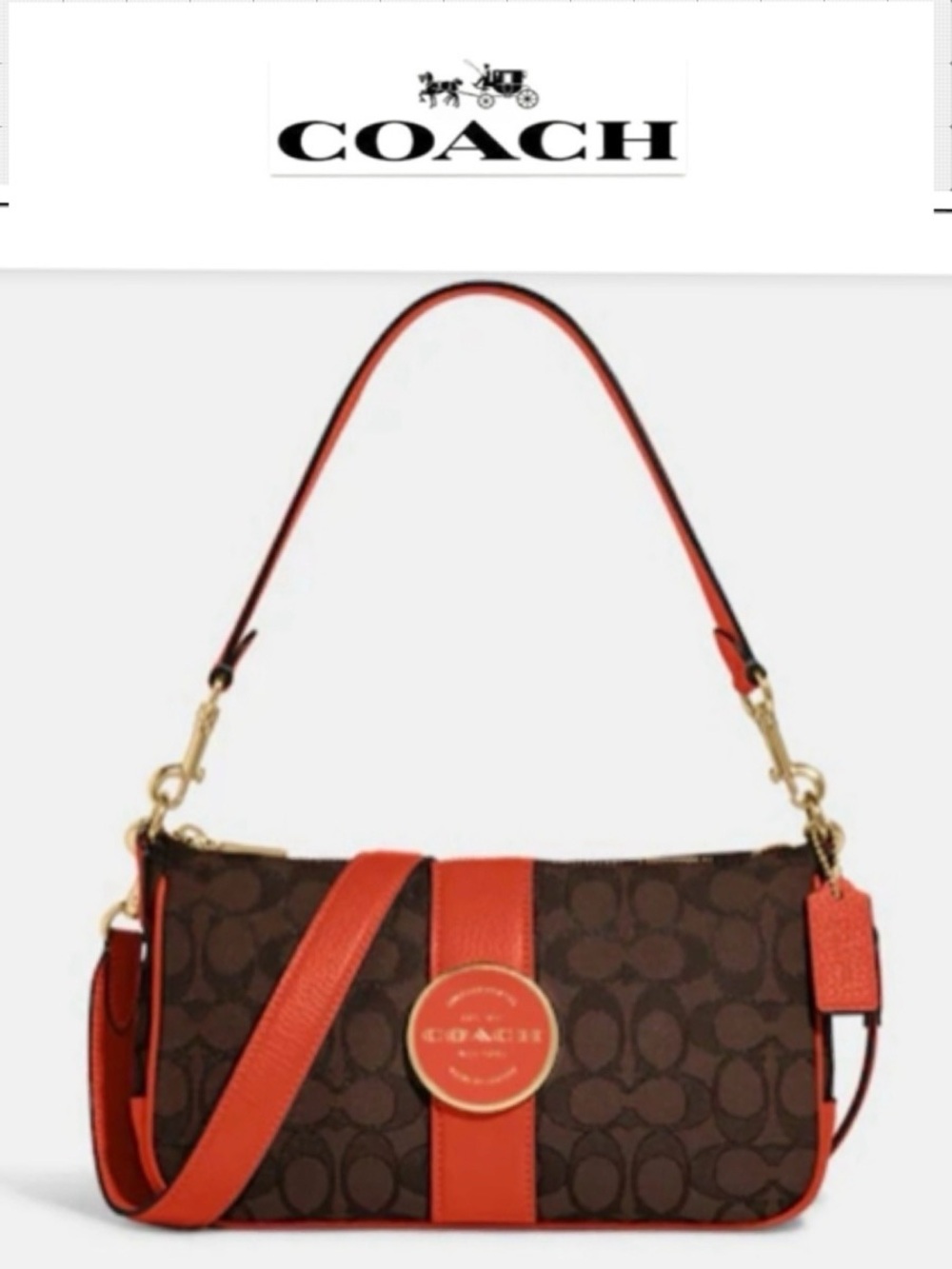 Coach Signature Lonnie Jacguard
Baguette Shoulder Bag NWT